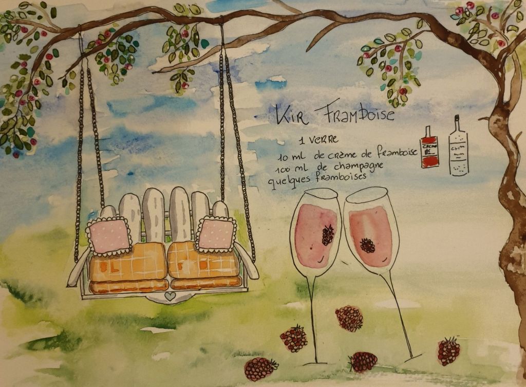 Werken aan m'n kookboek. Vandaag foto's gemaakt van de framboisier en de kir frambois